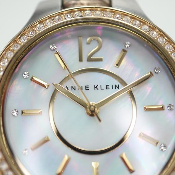 Ladies Anne Klein Watch Two Tone 33mm MOP Dial Silver Tone Bracelet New Battery - Picture 7 of 15